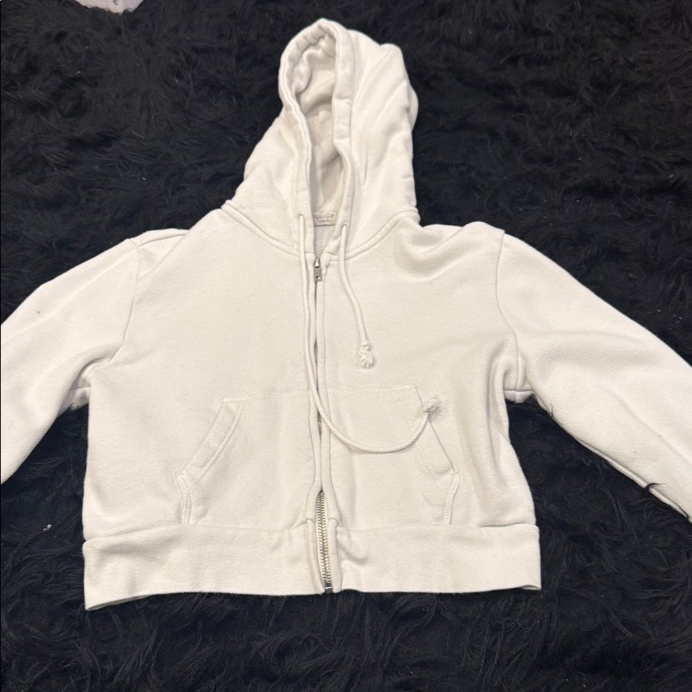 White Zip-Up Hoodie